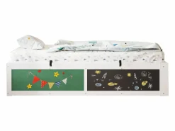 Cama infantil de madera con almacenaje - 90 x 200 cm - con almacenaje hidráulico y estante para escribir - madera -^Merax