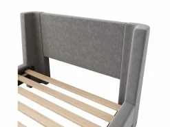 ModernLuxe Cama infantil de 90x200 cm acolchada en terciopelo (colchón no incluido) Gris New