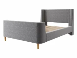ModernLuxe Cama infantil de 90x200 cm acolchada en terciopelo (colchón no incluido) Gris New