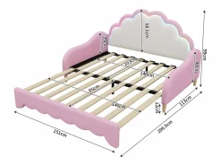 Cama infantil extraíble en símil piel - 140x200cm - con LED y mando a distancia - (colchón no incluido)^ModernLuxe