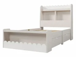 KOMHTOM Cama Con Almacenaje|Cama Infantil|Cama infantil individual 90x200 cm con cajones, estantes y banco con espacio de almacenamiento, color + roble
