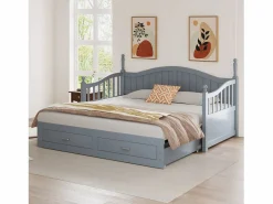 Cama infantil 90/180x190 cm, cama nido con 2 cajones, pino, cama multifuncional,^Hauss Spole New