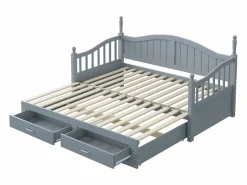 Cama infantil 90/180x190 cm, cama nido con 2 cajones, pino, cama multifuncional,^Hauss Spole New