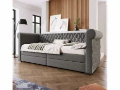 Hauss Spole Cama Diván|Cama infantil 90x200 cm con 2 cajones - Lino (sin colchón)