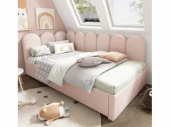 Hauss Spole Cama Nido|Cama infantil 90x200 cm con cama nido 90x190 cm, tapizado en terciopelo , sin colchón