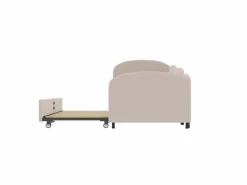 Hauss Spole Cama infantil 90x200 cm con cama nido de terciopelo, somier de láminas, sin colchón, claro Rosa Hot