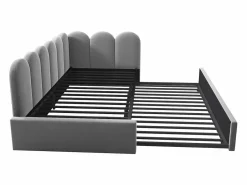 Cama infantil 90x200 cm con cama nido 90x190 cm, tapizado en terciopelo , sin colchón^Hauss Spole New