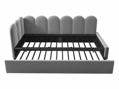 Cama infantil 90x200 cm con cama nido 90x190 cm, tapizado en terciopelo , sin colchón^Hauss Spole New