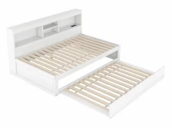 Hauss Spole Cama Nido|Cama infantil 90x200 cm con estantería, cama nido 90x190 cm, MDF , sin colchón