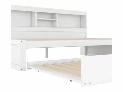 Hauss Spole Cama Nido|Cama infantil 90x200 cm con estantería, cama nido 90x190 cm, MDF , sin colchón