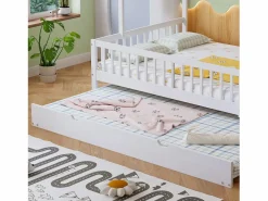 Cama Montessori|Cama infantil 120x200cm cama casa estilo juego función nido madera para habitación infantil (Sin colchón)