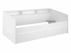 Cama Juvenil Style Blanca con cajones y estantes 80x203x113cm Blanco Online