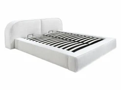 Cama king size con almacenaje de 180 x 200 cm en pana color - LIRABA de^Maison Céphy