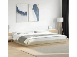 Cama Adulto|Cama matrimonial- 200x200 cm madera de ingeniería roble Sonoma ES909910