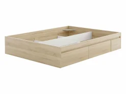 Cama matrimonio c/4 cajones inferior Color Roble Canadian 37x156x196 cm^ Hot