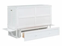 Cama multifuncional retráctil 140x200 cm de madera maciza - con cajón y soporte en el cabecero -^ModernLuxe