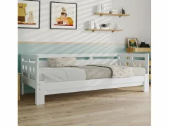 Cama nido 90 x 190 cm - madera maciza - estructura enrollable - estampado de corazones -^Merax Discount