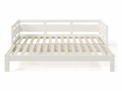 Cama nido 90 x 190 cm - madera maciza - estructura enrollable - estampado de corazones -^Merax Discount