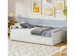 Cama nido 90 x 200 cm con 2 cajones - Madera de pino - somier de láminas -^Merax Online