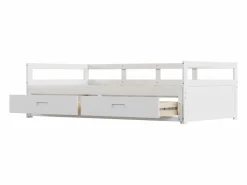 Cama nido 90 x 200 cm con 2 cajones - Madera de pino - somier de láminas -^Merax Online