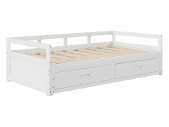 Cama nido 90 x 200 cm con 2 cajones - Madera de pino - somier de láminas -^Merax Online