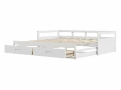 Cama nido 90 x 200 cm con 2 cajones - Madera de pino - somier de láminas -^Merax Online