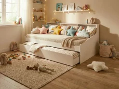 Vente-unique cama nido 90 x 200 cm con almacenamiento + colchón - LUNOVICA Blanco Sale