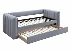 Vente-unique Cama nido 90 x 190 cm de tela y en color + colchón - SAHONA Gris Outlet
