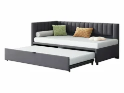 Merax Cama Nido|Cama nido 90/180 x 200 cm en forma de L, Sofá cama - Terciopelo - Somier de láminas - (sin colchón)