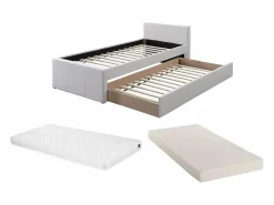 Vente-unique Cama Nido|Cama Infantil|Cama nido 90 x 190 cm tela + colchón - DORITALO
