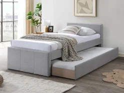 Vente-unique Cama Nido|Cama nido 90 x 190 cm tela + colchón - DORITALO