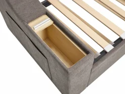 Cama nido 2 x 80 x 200 cm con almacenamiento y puerto USB en tela - ORAVAYA^Vente-unique Sale