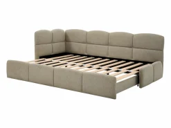 cama nido 2 x 80 x 200 cm con somier de láminas en tejido texturizado - PLURANIO^Vente-unique Best