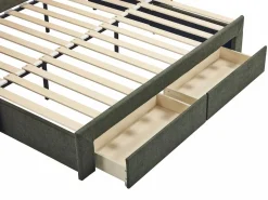 Vente-unique Cama Diván|Cama Nido|Cama nido 2 x 80 x 200 cm con somier de lamas y cajones en tejido texturizado - CAMITY