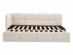 Vente-unique Cama Nido|Cama Infantil|cama nido 2 x 80 x 200 cm con somier de lamas y tejido texturizado - PLURANIO