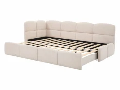 Vente-unique Cama Nido|Cama Infantil|cama nido 2 x 80 x 200 cm con somier de lamas y tejido texturizado - PLURANIO