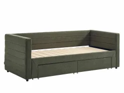 Cama nido 2 x 80 x 200 cm en tela texturizada + colchón - CAMITY^Vente-unique Outlet