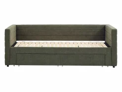Cama nido 2 x 80 x 200 cm en tela texturizada + colchón - CAMITY^Vente-unique Outlet