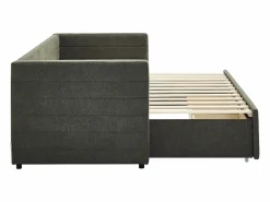 Cama nido 2 x 80 x 200 cm en tela texturizada + colchón - CAMITY^Vente-unique Outlet