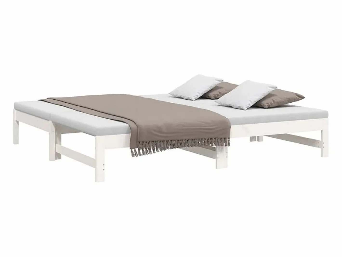 Cama Nido|Cama nido - 90x190 cm extraíble madera maciza de pino ES44673