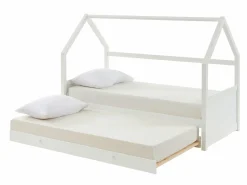Vente-unique Cama Montessori|Cama Nido|Cama nido cabaña 2 x 90 x 190 cm de madera de Pino con colchón - HURRA