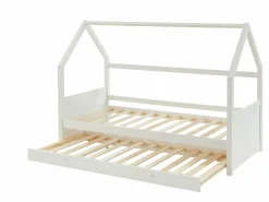 Vente-unique Cama Montessori|Cama Nido|Cama nido cabaña 2 x 90 x 190 cm de madera de Pino con colchón - HURRA