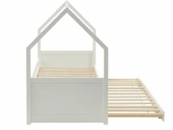 Vente-unique Cama Montessori|Cama Nido|Cama nido cabaña 2 x 90 x 190 cm de madera de Pino con colchón - HURRA