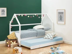 Vente-unique Cama nido cabaña 2 x 90 x 190 cm de madera de pino - HURRA Blanco Clearance