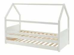 Vente-unique Cama nido cabaña 2 x 90 x 190 cm de madera de pino - HURRA Blanco Clearance