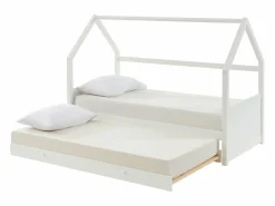Vente-unique Cama nido cabaña 2 x 90 x 190 cm de madera de pino - HURRA Blanco Clearance