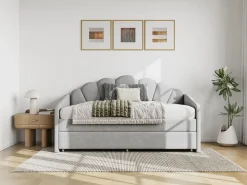 Cama nido con forma de concha 2 x 90 x 190 cm terciopelo - ELUSIA^Vente-unique Sale