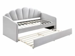 Cama nido con forma de concha 2 x 90 x 190 cm terciopelo - ELUSIA^Vente-unique Sale