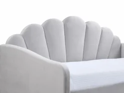 Vente-unique Cama Terciopelo|Cama Diván|Cama nido con forma de concha 2 x 90 x 190 cm terciopelo + colchón - ELUSIA