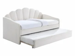 Cama nido concha 2 x 90 x 190 cm terciopelo beige - ELUSIA^Vente-unique